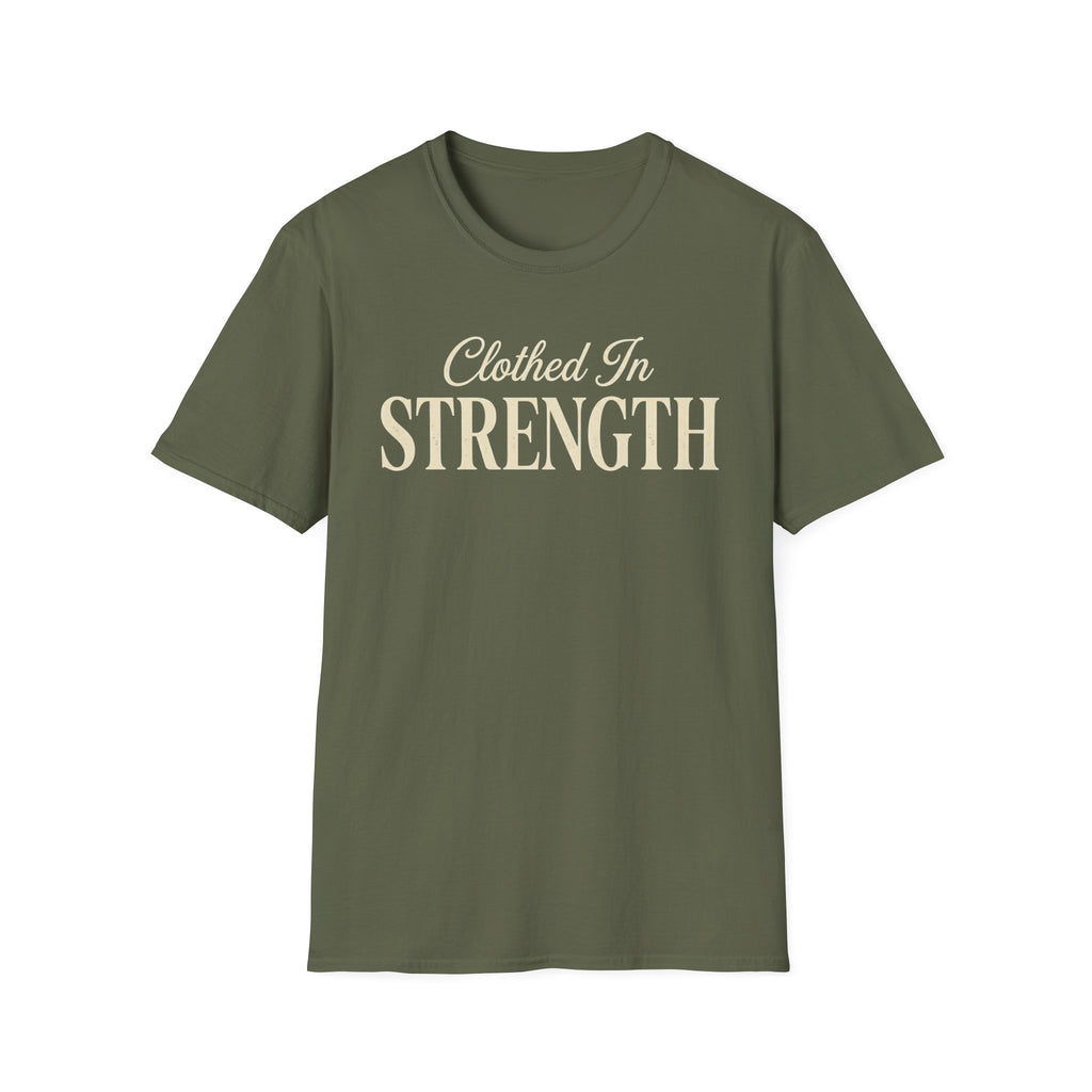 Clothed in Strength Text T-Shirt