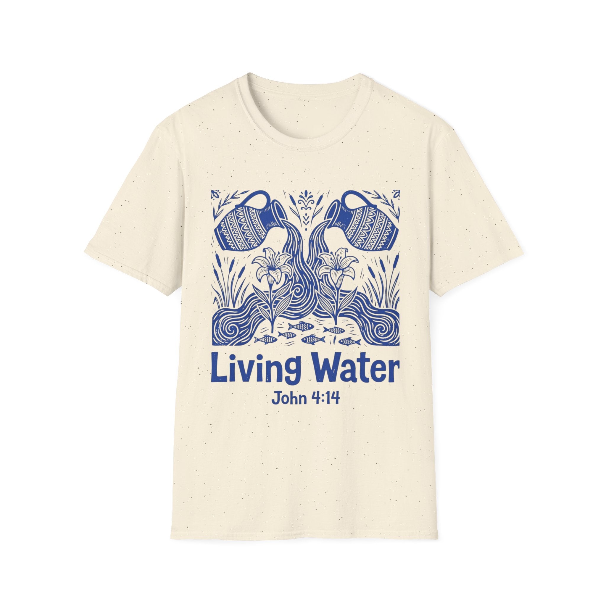 Living Water Linocut Style T-Shirt
