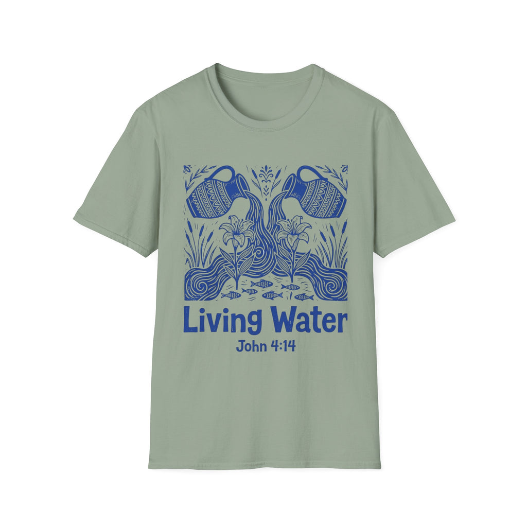Living Water Linocut Style T-Shirt