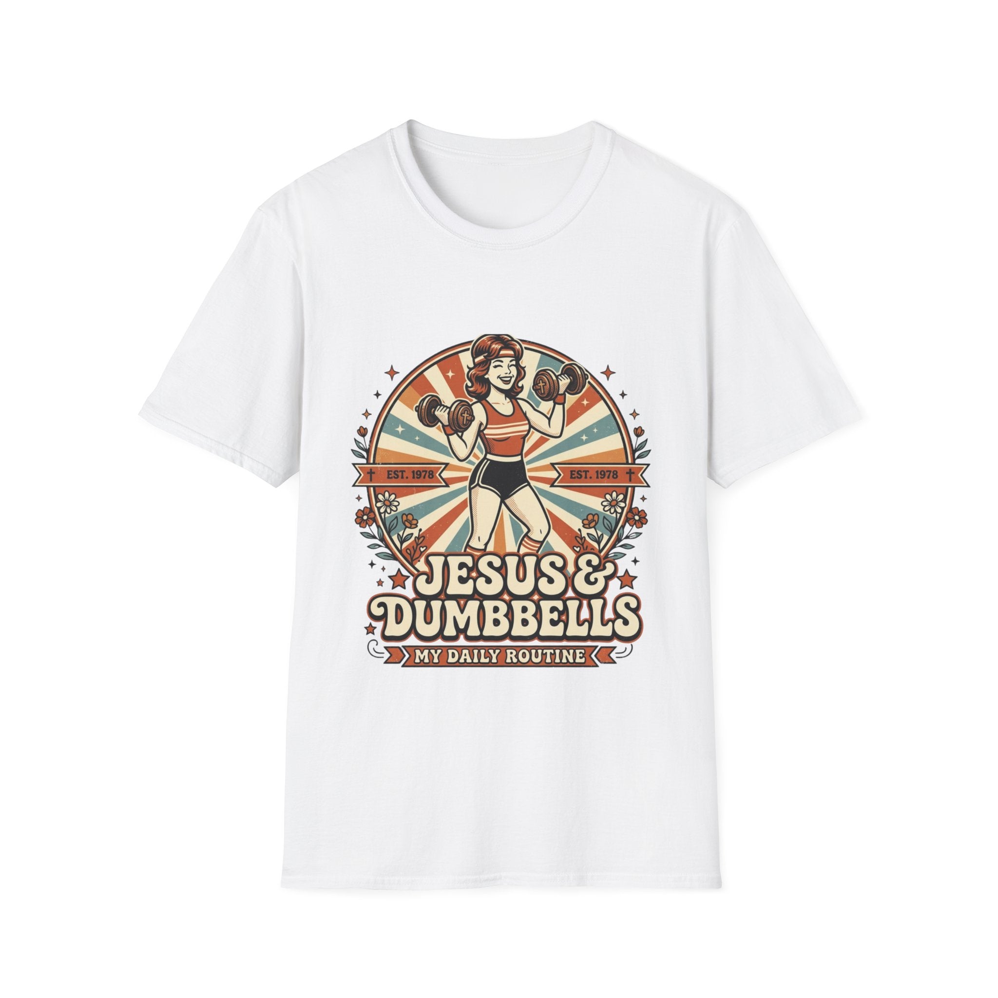 Jesus & Dumbbells Retro Style T-Shirt