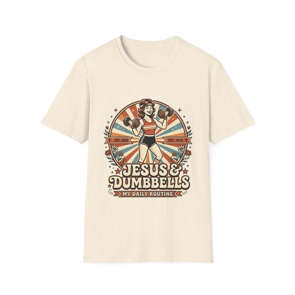 Jesus & Dumbbells Retro Style T-Shirt