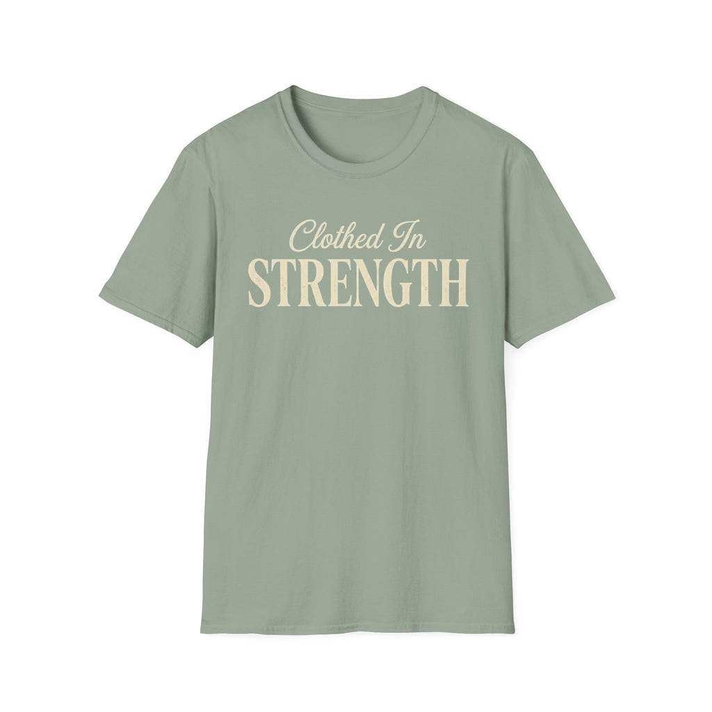 Clothed in Strength Text T-Shirt