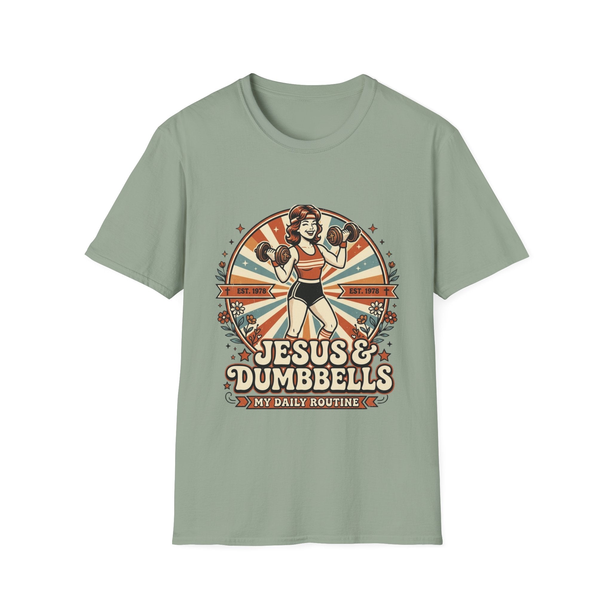 Jesus & Dumbbells Retro Style T-Shirt