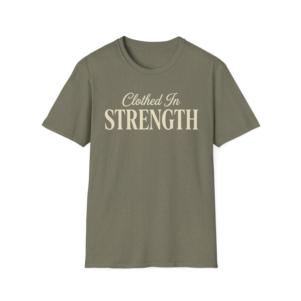 Clothed in Strength Text T-Shirt