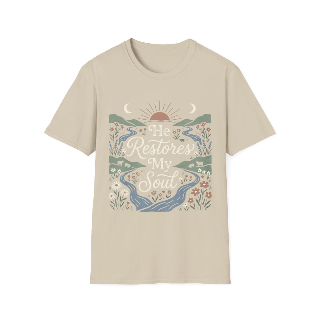 He Restores My Soul Sunrise T-Shirt