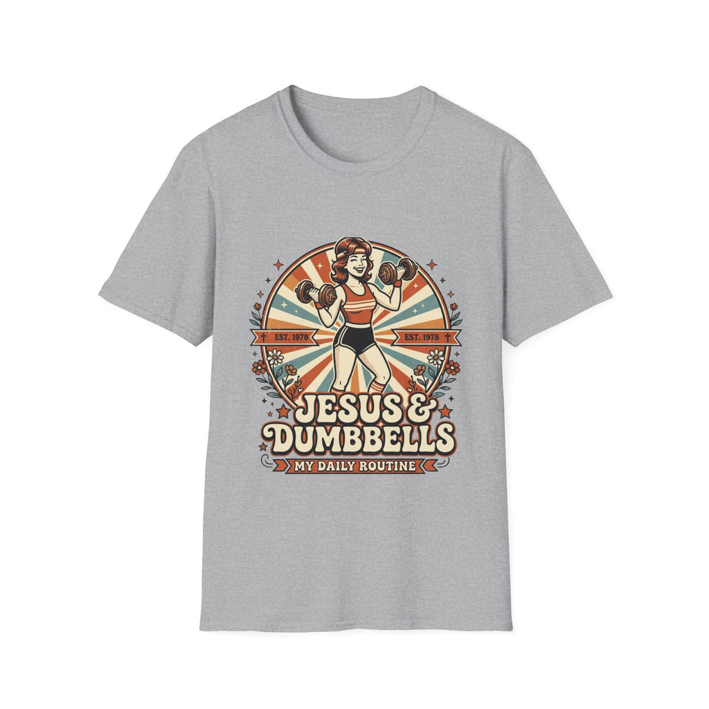 Jesus & Dumbbells Retro Style T-Shirt