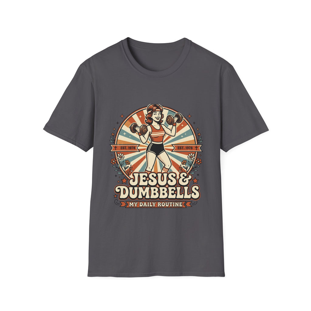 Jesus & Dumbbells Retro Style T-Shirt