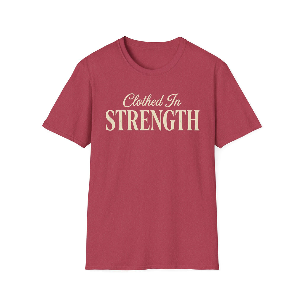 Clothed in Strength Text T-Shirt