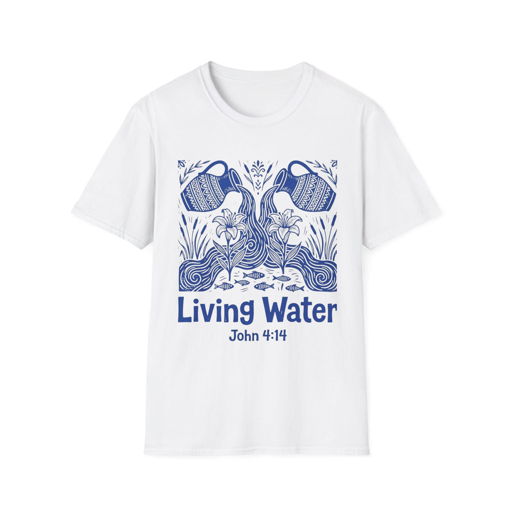 Living Water Linocut Style T-Shirt