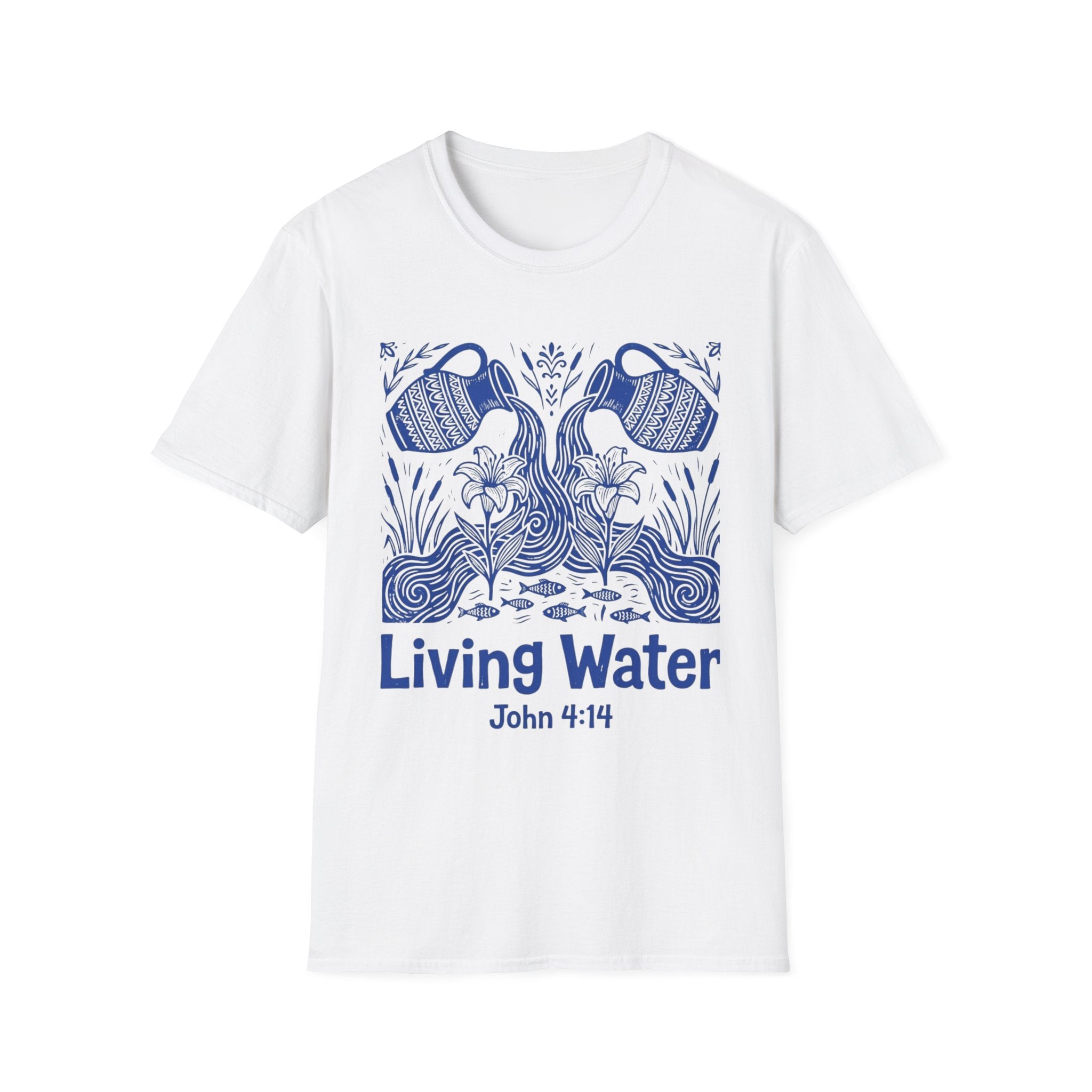 Living Water Linocut Style T-Shirt