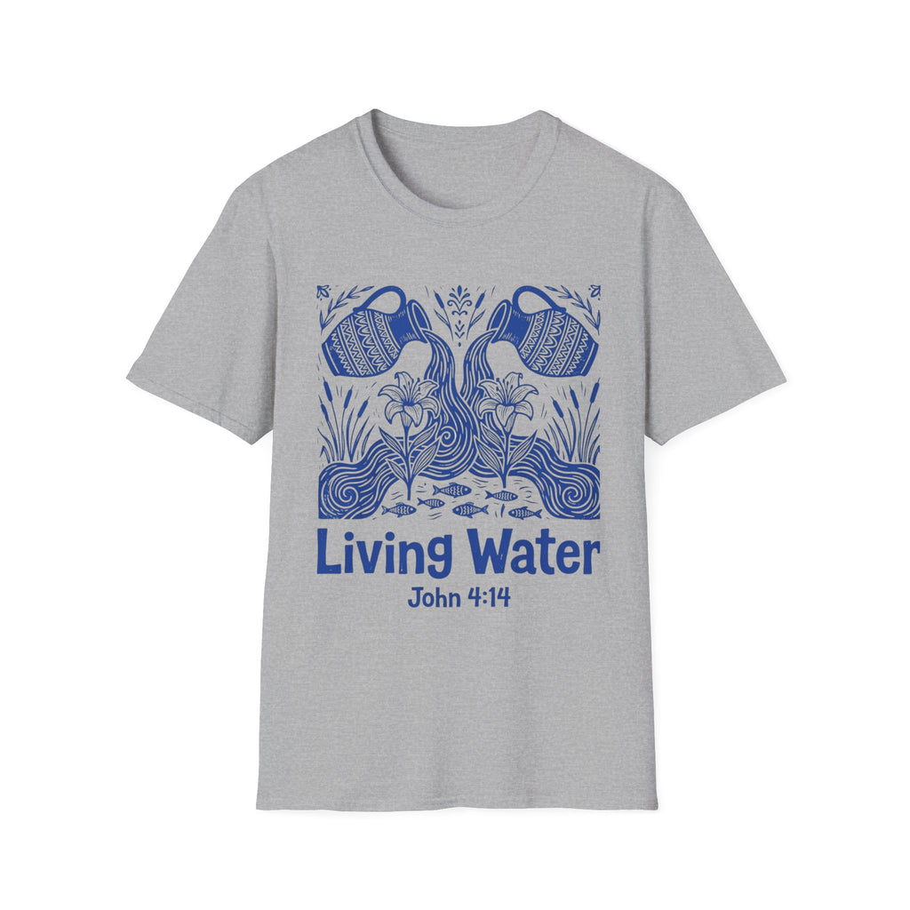 Living Water Linocut Style T-Shirt
